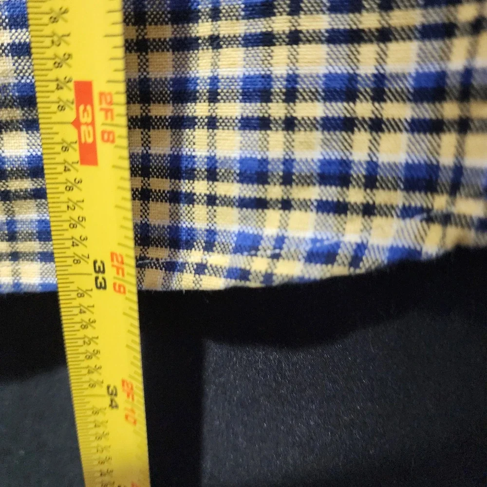 Polo Ralph Lauren Blake Mens‎ Medium Plaid Button Down Shirt Yellow Blue Cotton